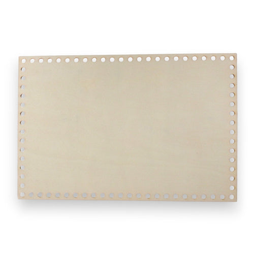 Base de Madera Rectangular Perforada para Tejer