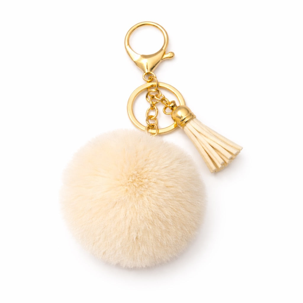 Charm Pompón Natural con Borla para bolso