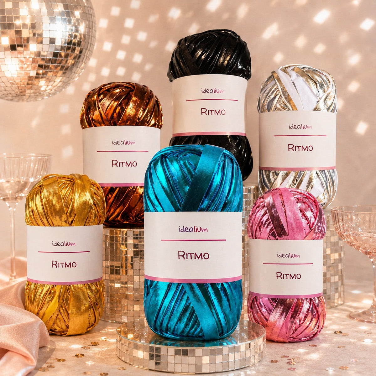 Ritmo · Trapillo metálico brillante para bolsos de fiesta