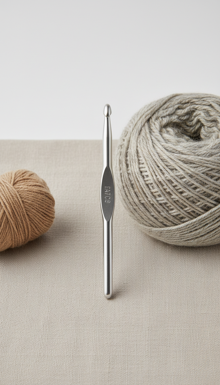 Gancho de crochet contemporáneo en metal cepillado